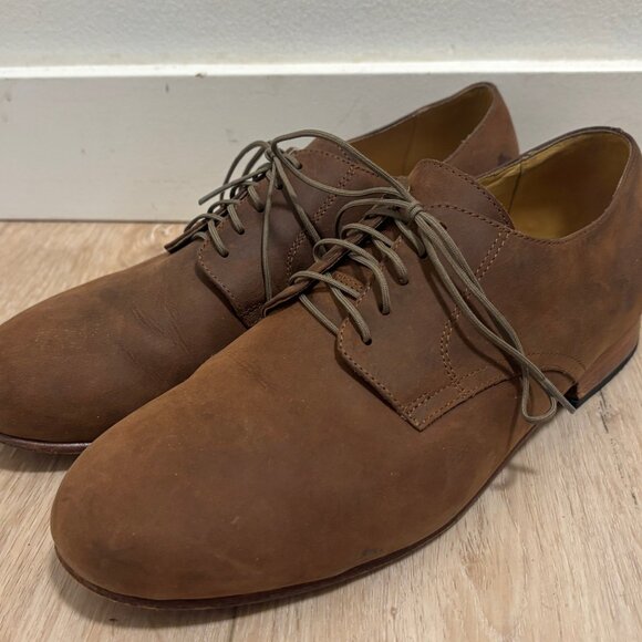 Nisolo Brown Nubuck Leather Derby Shoes - 9 - Picture 2 of 11